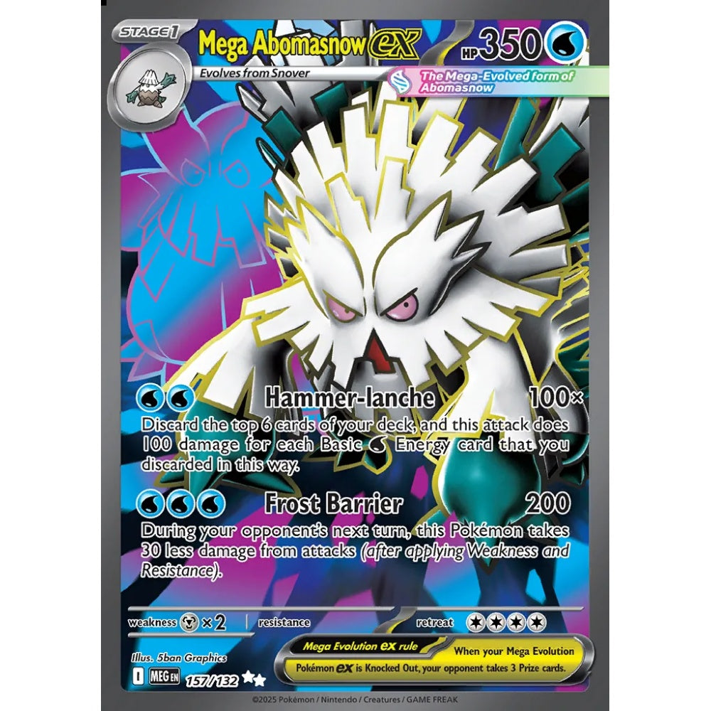 Mega Abomasnow ex Ultra Rare 157/132 Pokemon Card Game Mega Evolution