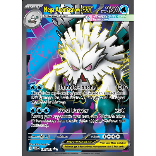Mega Abomasnow ex Ultra Rare 157/132 Pokemon Card Game Mega Evolution