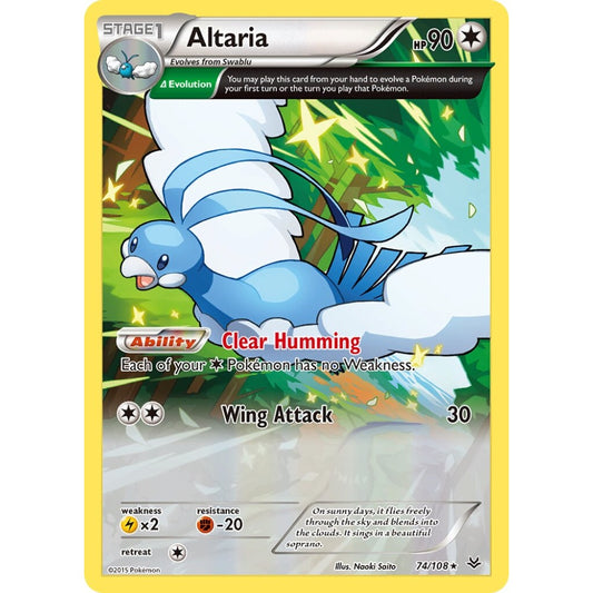 Altaria Rare 74/108 Pokemon Card Game Roaring Skies