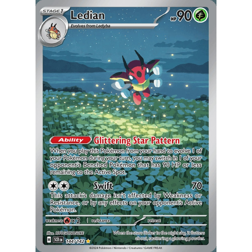 Ledian Illustration Rare 144/142 Pokemon Card Game Stellar Crown
