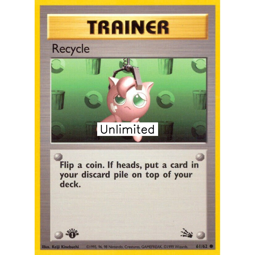 Recycle Common 61/62 Pokemon Card Game Fossil