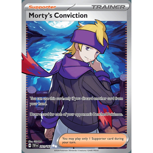 Morty's Conviction Full Art 201/162 Pokemon Card Game Temporal Forces