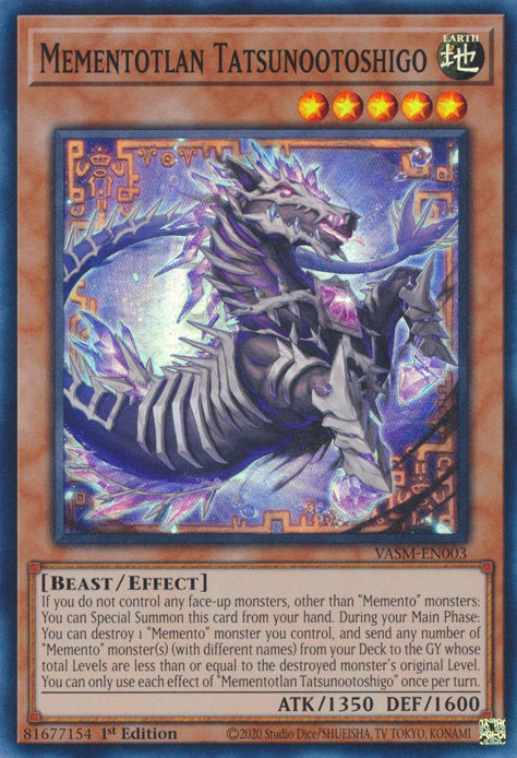 Mementotlan Tatsunootoshigo VASM-EN003 Super Super Rare Yu-Gi-Oh Valiant Smashers in Art