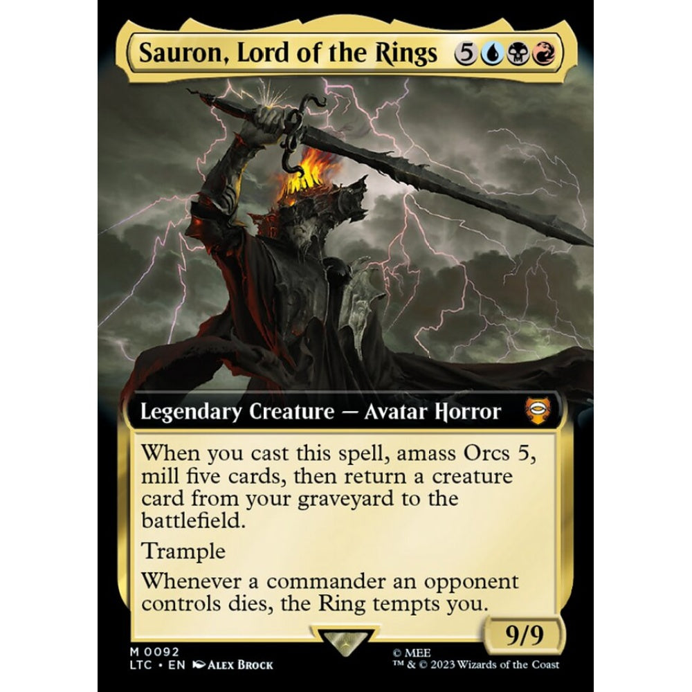Sauron, Lord of the Rings, mythic, 92, Magic the Gathering, Tales of Middle-earth Commander
