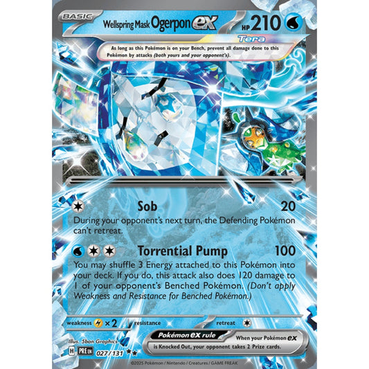 Wellspring Mask Ogerpon ex Double Rare 027/131 Pokemon Card Game Prismatic Evolutions