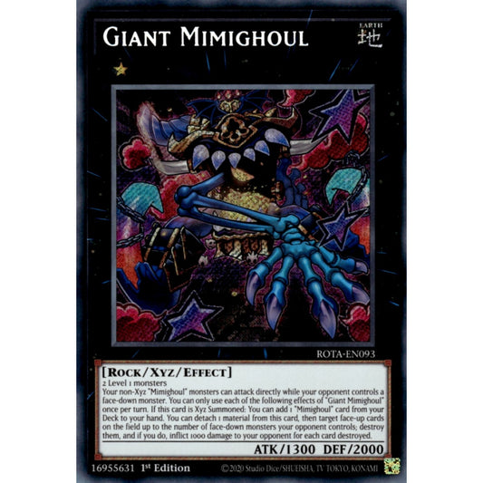 Giant Mimighoul ROTA-EN093 QCR Quarter Century Secret Rare Yu-Gi-Oh Rage of the Abyss in Art