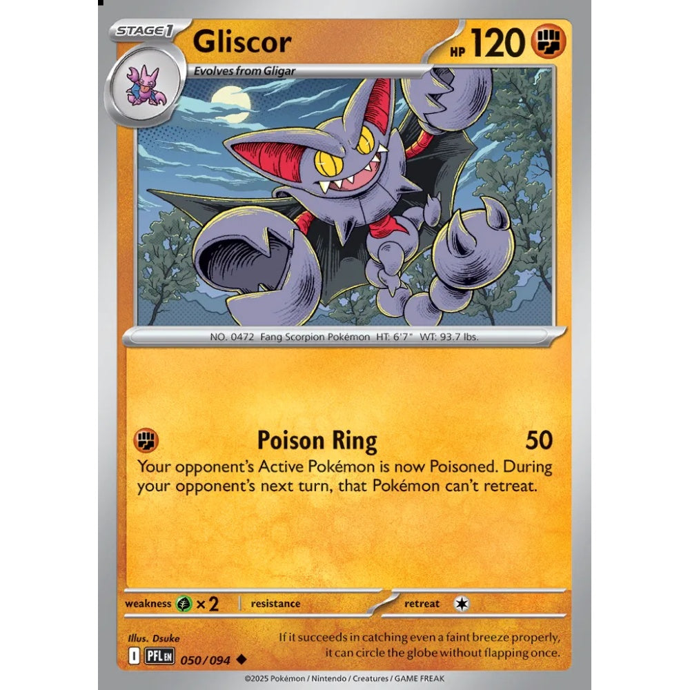 Gliscor Uncommon 050/094 Pokemon Card Game Phantasmal Flames