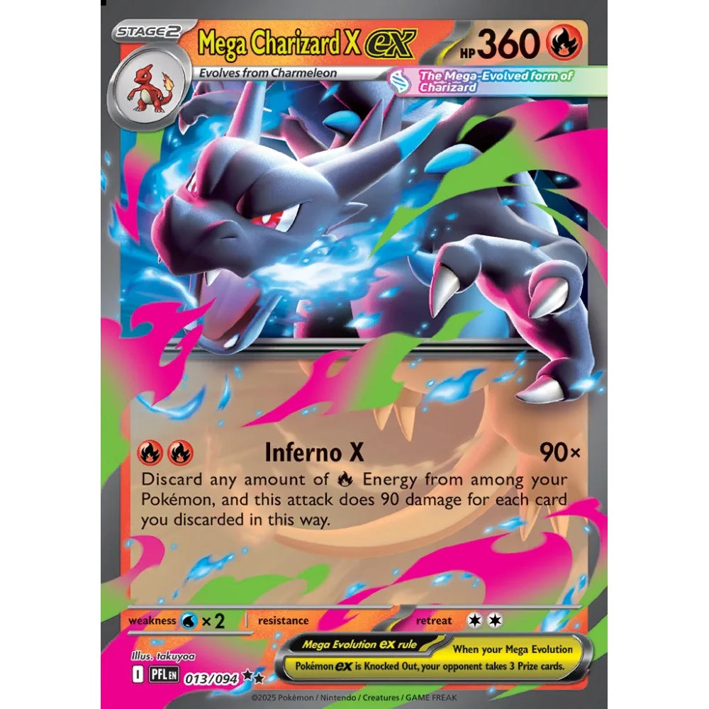 Mega Charizard X ex Double Rare 013/094 Pokemon Card Game Phantasmal Flames