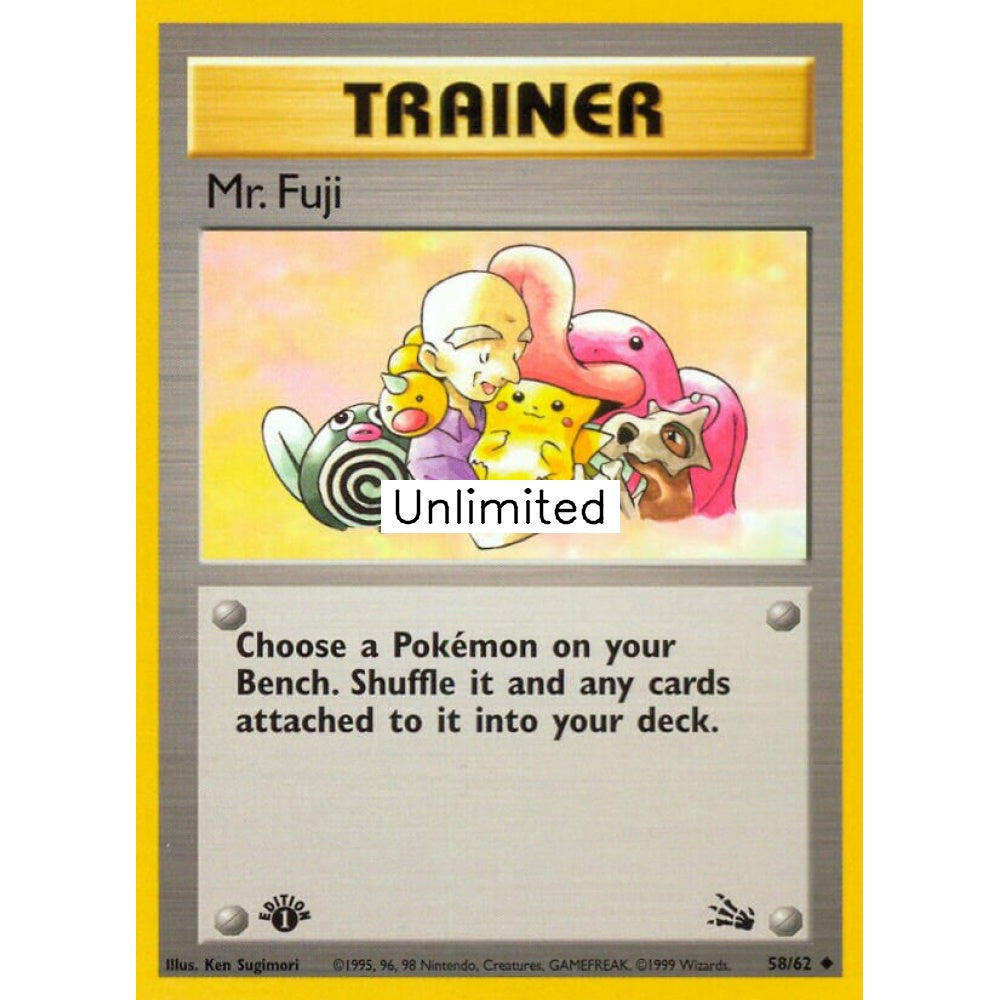 Mr. Fuji Uncommon 58/62 Pokemon Card Game Fossil