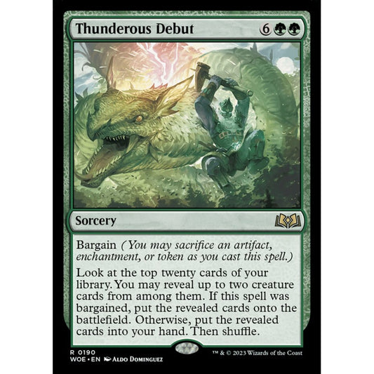 Thunderous Debut, rare, 190, Magic the Gathering, Wilds of Eldraine