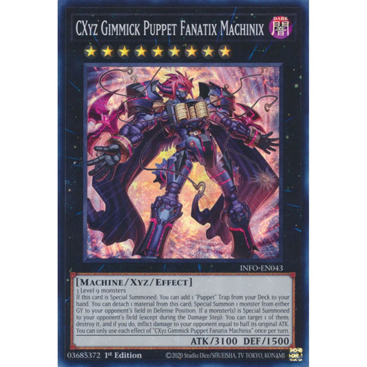 CXyz Gimmick Puppet Fanatix Machinix INFO-EN043 Super Super Rare Yu-Gi-Oh The Infinite Forbidden in Art