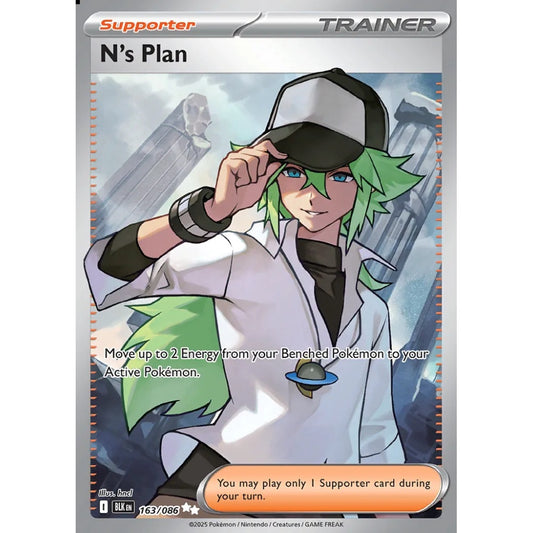 N's Plan Ultra Rare 163/086 Pokemon Card Game Black Bolt