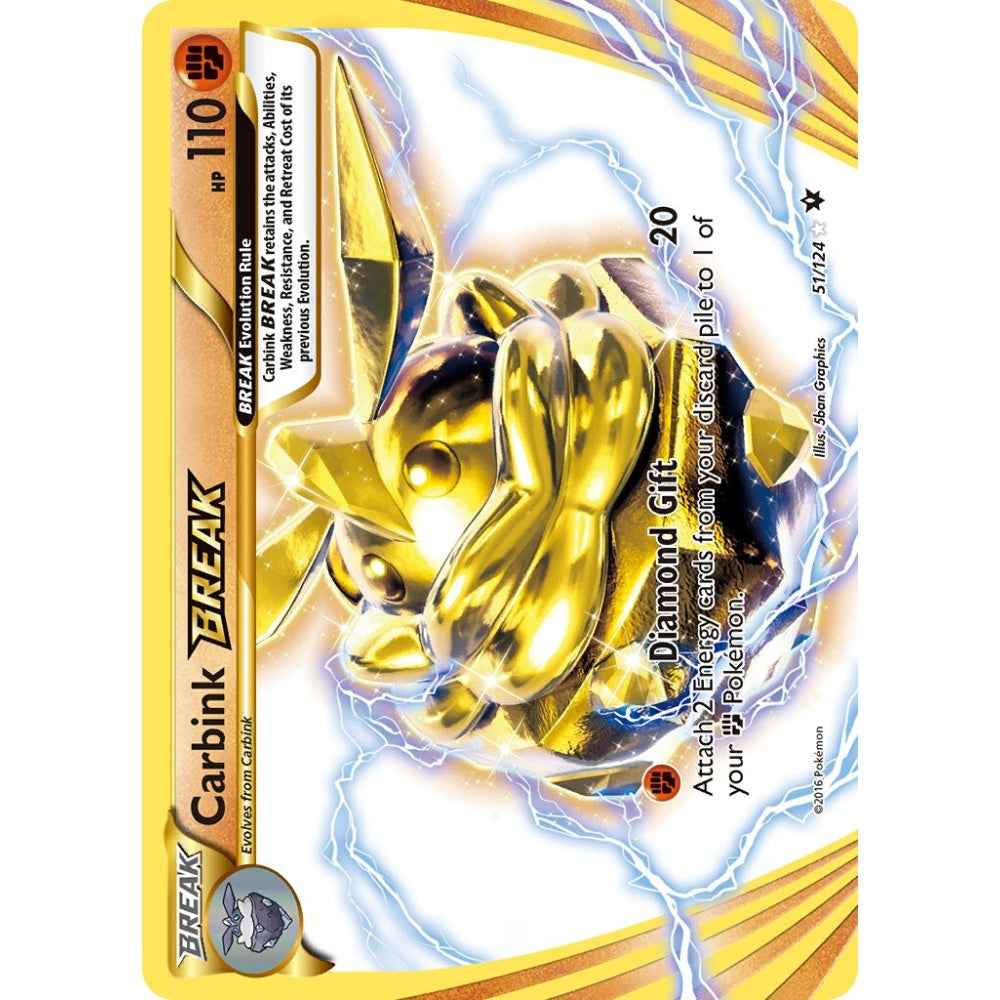 Carbink BREAK Rare BREAK 51/124 Pokemon Card Game Fates Collide
