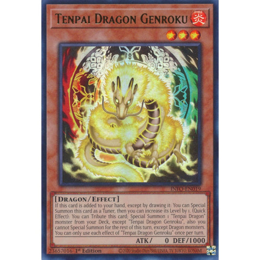 Tenpai Dragon Genroku INFO-EN019 Ultra Ultra Rare Yu-Gi-Oh The Infinite Forbidden in Art