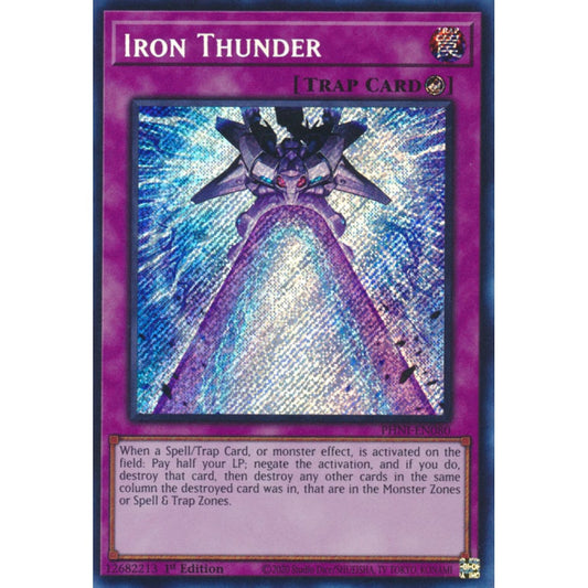 Iron Thunder MP25-EN058 Prismatic Prismatic Secret Rare Yu-Gi-Oh 2025 Mega-Pack Tin in Art