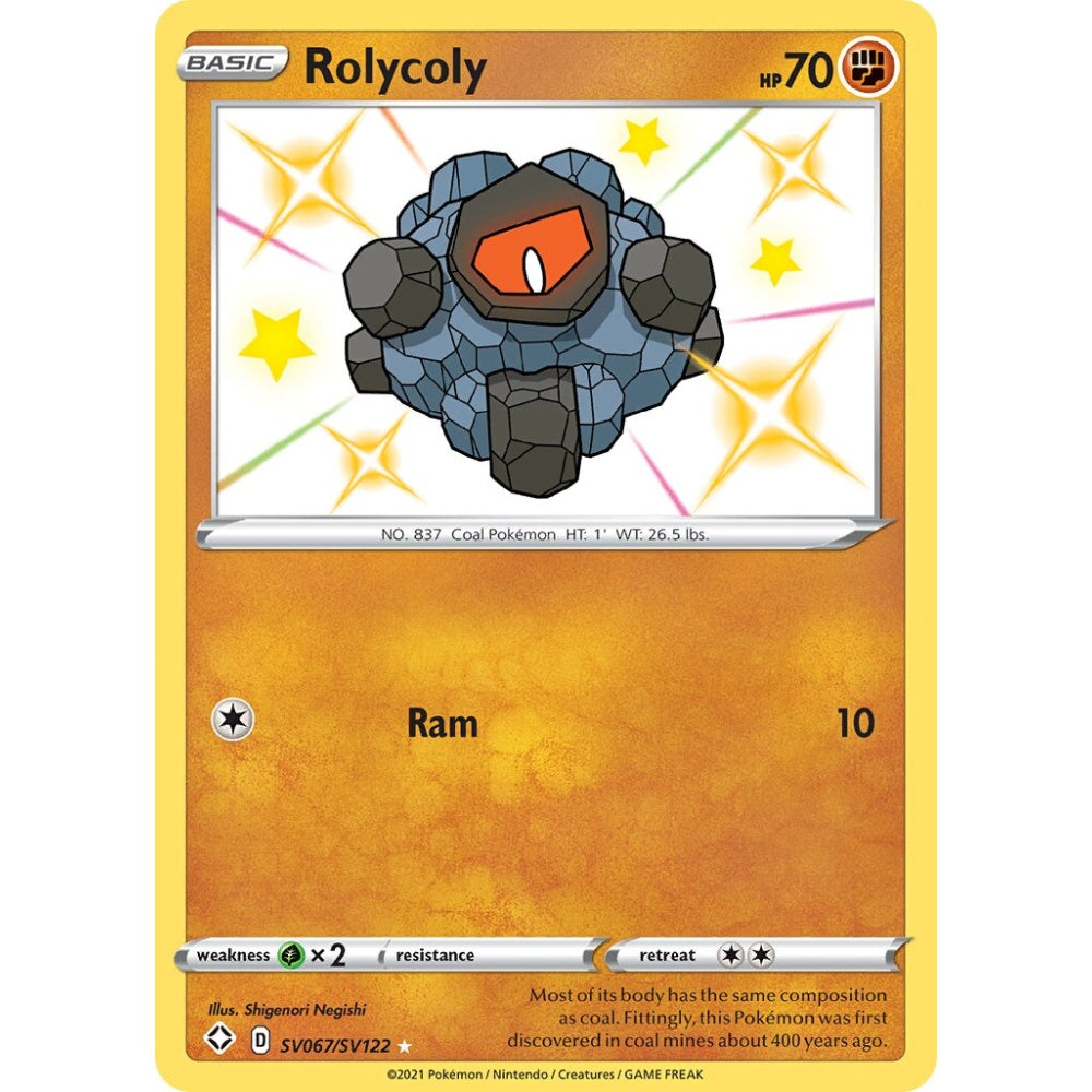 Rolycoly Rare Shiny SV067/SV122 Pokemon Card Game Shining Fates