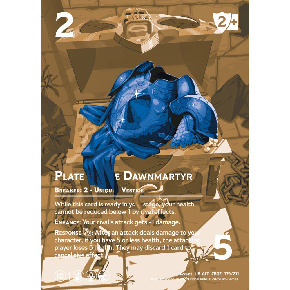 Plate of the Dawnmartyr, 179/211, CR02, Universus, Critical Role: Heroes Of Exandria, Asset, UR-ALT