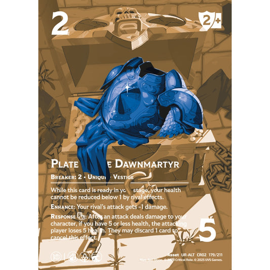 Plate of the Dawnmartyr, 179/211, CR02, Universus, Critical Role: Heroes Of Exandria, Asset, UR-ALT
