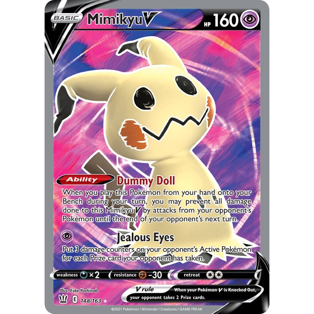 Mimikyu V Rare Ultra 148/163 Pokemon Card Game Battle Styles