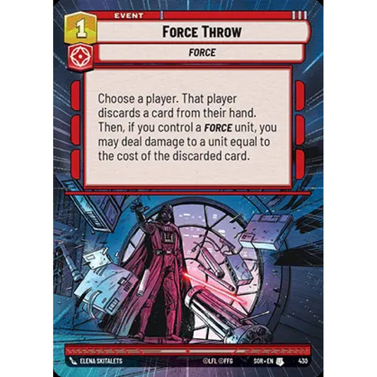 Force Throw, 430, U, Star Wars Unlimited, Sparks Of Rebellion