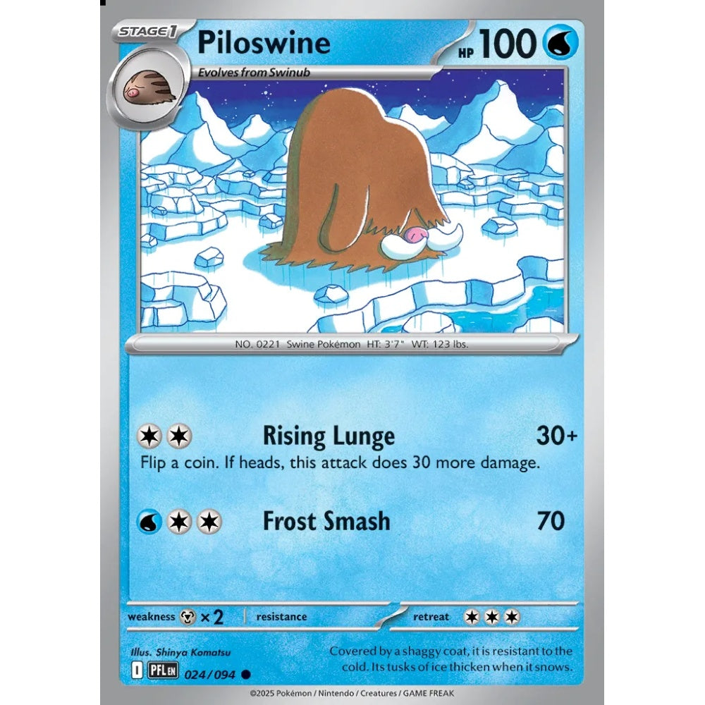 Piloswine Common 024/094 Pokemon Card Game Phantasmal Flames
