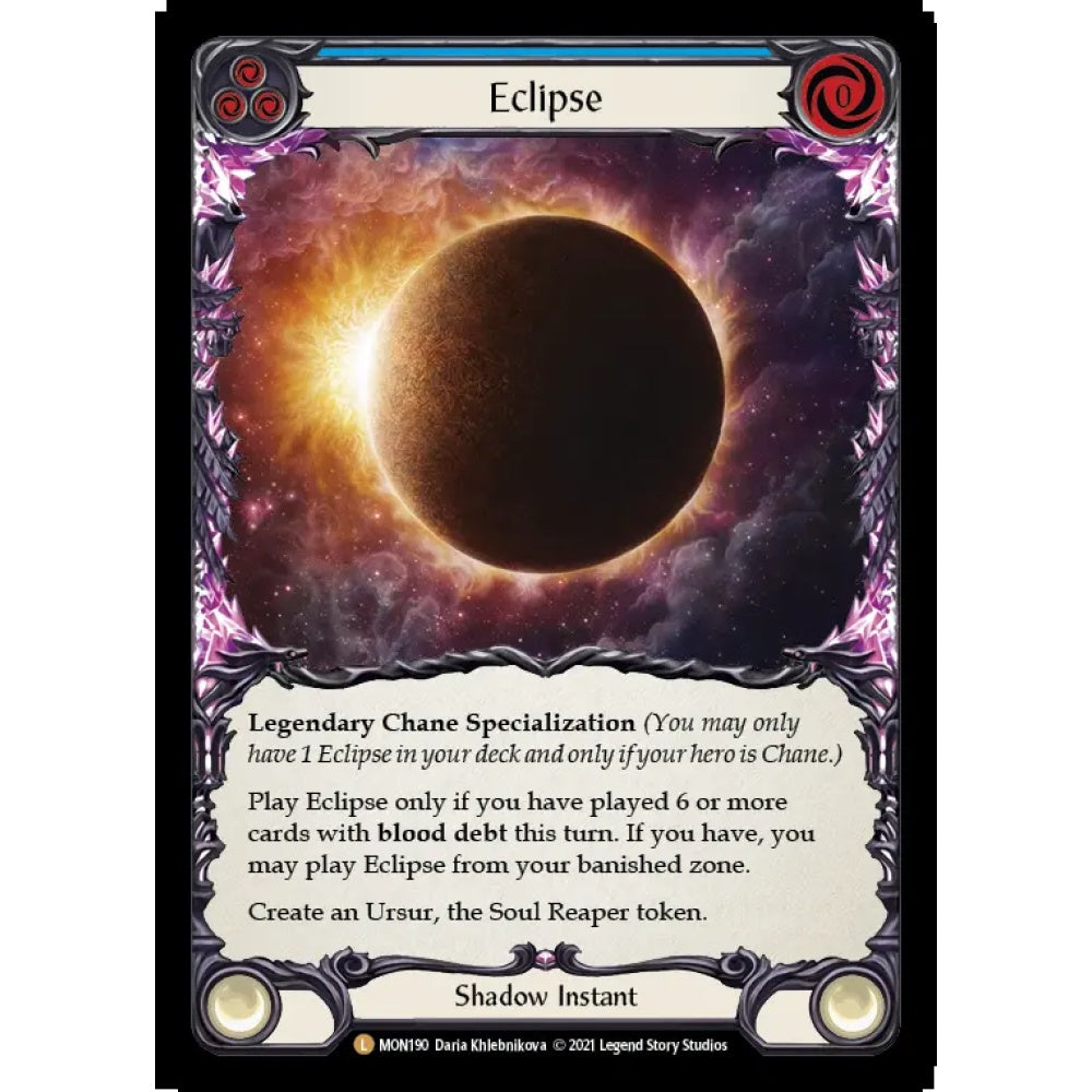 Eclipse MON190-CF Legendary Flesh & Blood Trading Card Game Monarch in Cold Foil Art