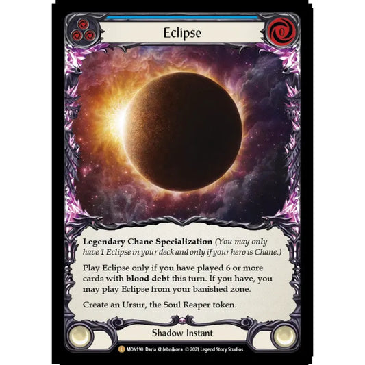 Eclipse MON190-CF Legendary Flesh & Blood Trading Card Game Monarch in Cold Foil Art