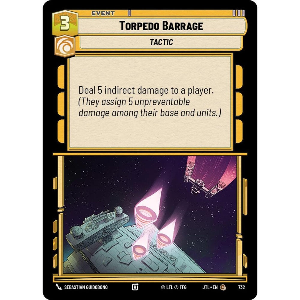Torpedo Barrage, C, JTL 732) Foil, Star Wars Unlimited