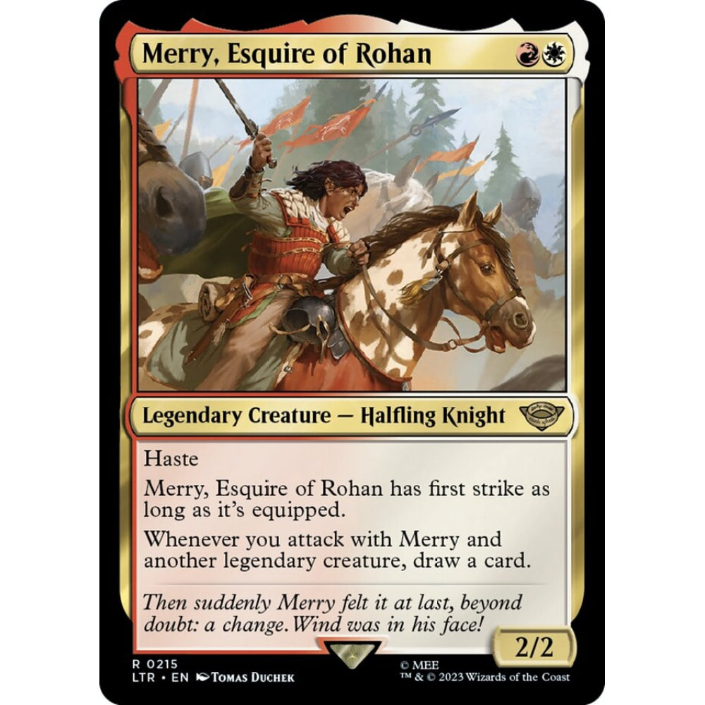 Merry, Esquire of Rohan, rare, 215, Magic the Gathering, The Lord of the Rings: Tales of Middle-earth