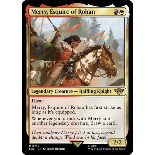 Merry, Esquire of Rohan, rare, 215, Magic the Gathering, The Lord of the Rings: Tales of Middle-earth