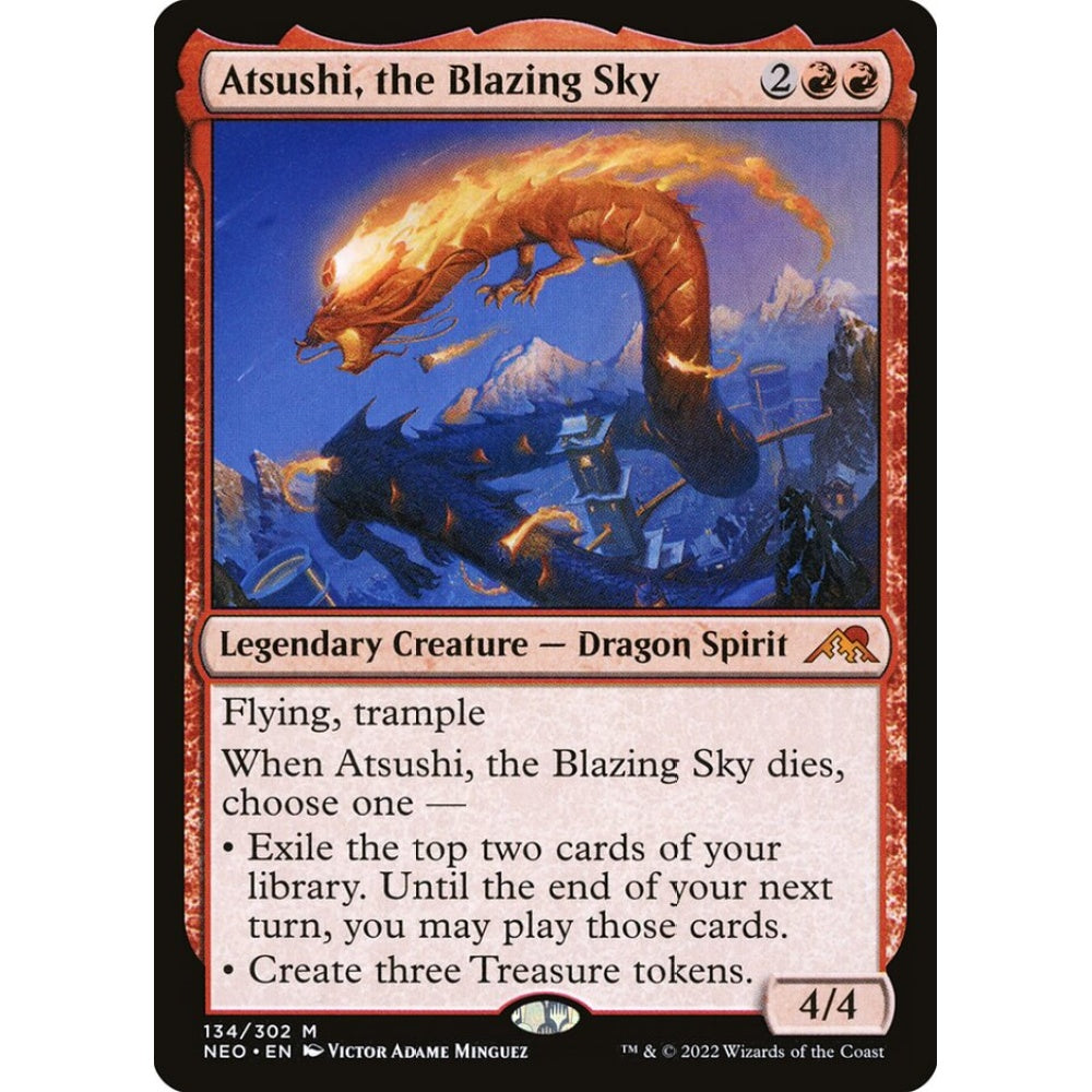Atsushi, the Blazing Sky mythic 134 Magic the Gathering Kamigawa: Neon Dynasty