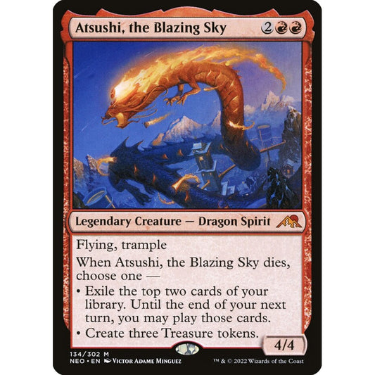 Atsushi, the Blazing Sky mythic 134 Magic the Gathering Kamigawa: Neon Dynasty