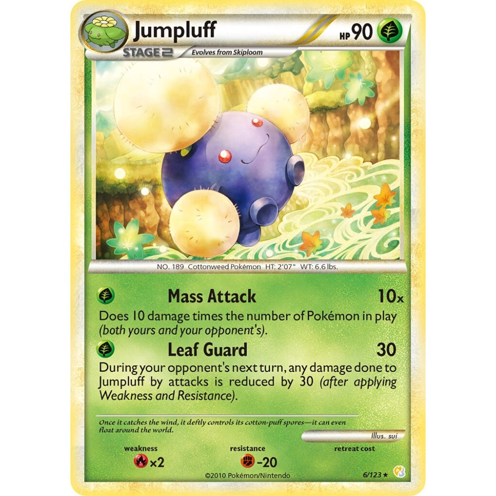 Jumpluff Rare Holo 6/123 Pokemon Card Game HeartGold & SoulSilver