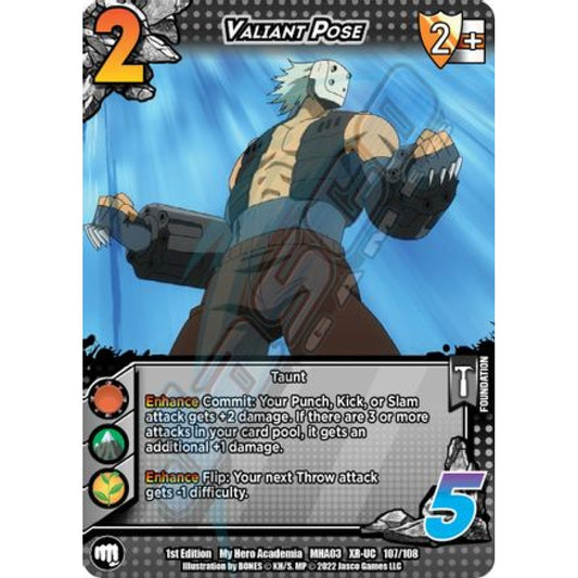 Valiant Pose, 107/108, XR-UC, UniVersus, MHA03 Heroes Clash
