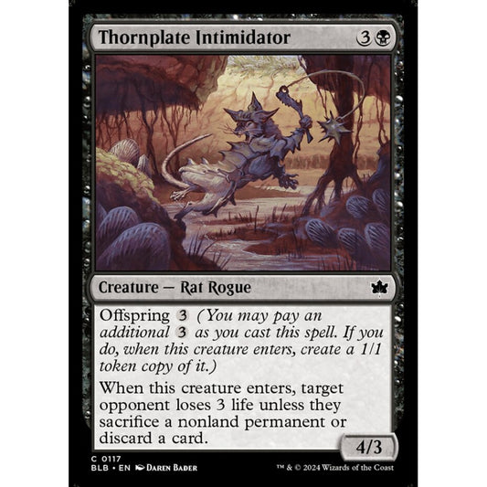 Thornplate Intimidator, 117, common, Magic: The Gathering, Bloomburrow