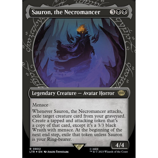 Sauron, the Necromancer, rare, 802, Magic the Gathering, The Lord of the Rings: Tales of Middle-earth