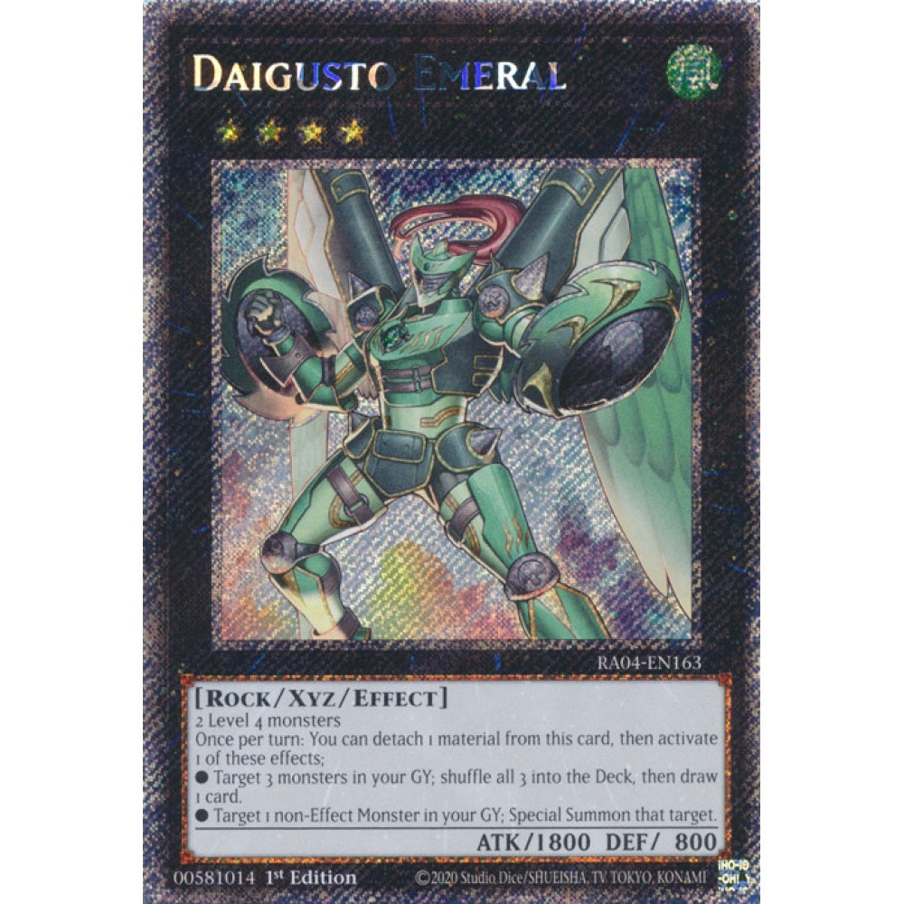 Daigusto Emeral RA04-EN163 Platinum Platinum Secret Rare Yu-Gi-Oh Quarter Century Stampede in Art