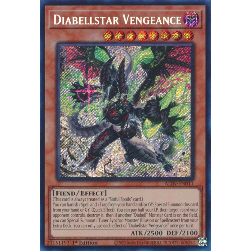 Diabellstar Vengeance ALIN-EN011 QCR Quarter Century Secret Rare Yu-Gi-Oh Alliance Insight in Art