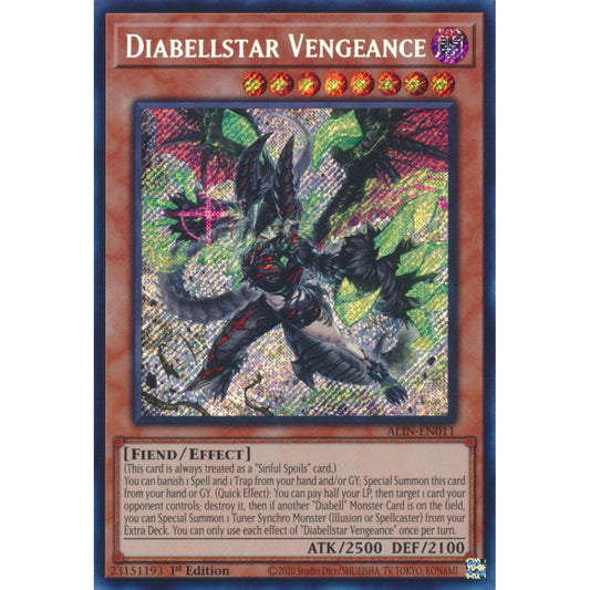 Diabellstar Vengeance ALIN-EN011 QCR Quarter Century Secret Rare Yu-Gi-Oh Alliance Insight in Art
