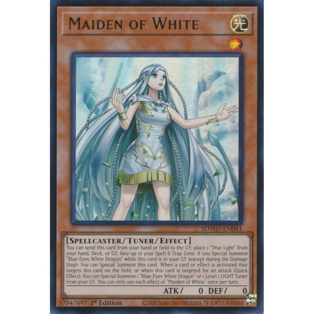 Maiden of White SDWD-EN041 Secret Secret Rare Yu-Gi-Oh Structure Deck: Blue-Eyes White Destiny in Art