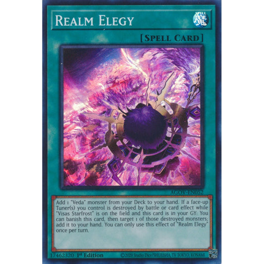 Realm Elegy AGOV-EN052 Super Super Rare Yu-Gi-Oh Age of Overlord in Art