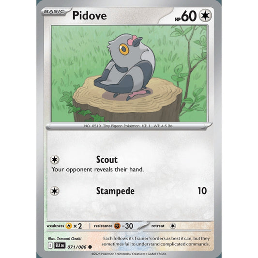 Pidove Common 71/086 Pokemon Card Game Black Bolt