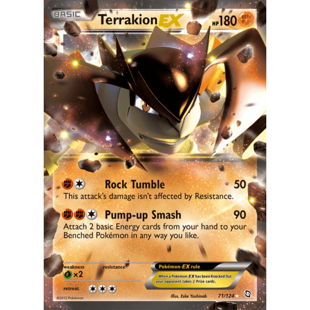 Terrakion-EX Double Rare 71/124 Pokemon Card Game Dragons Exalted