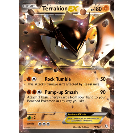 Terrakion-EX Double Rare 71/124 Pokemon Card Game Dragons Exalted