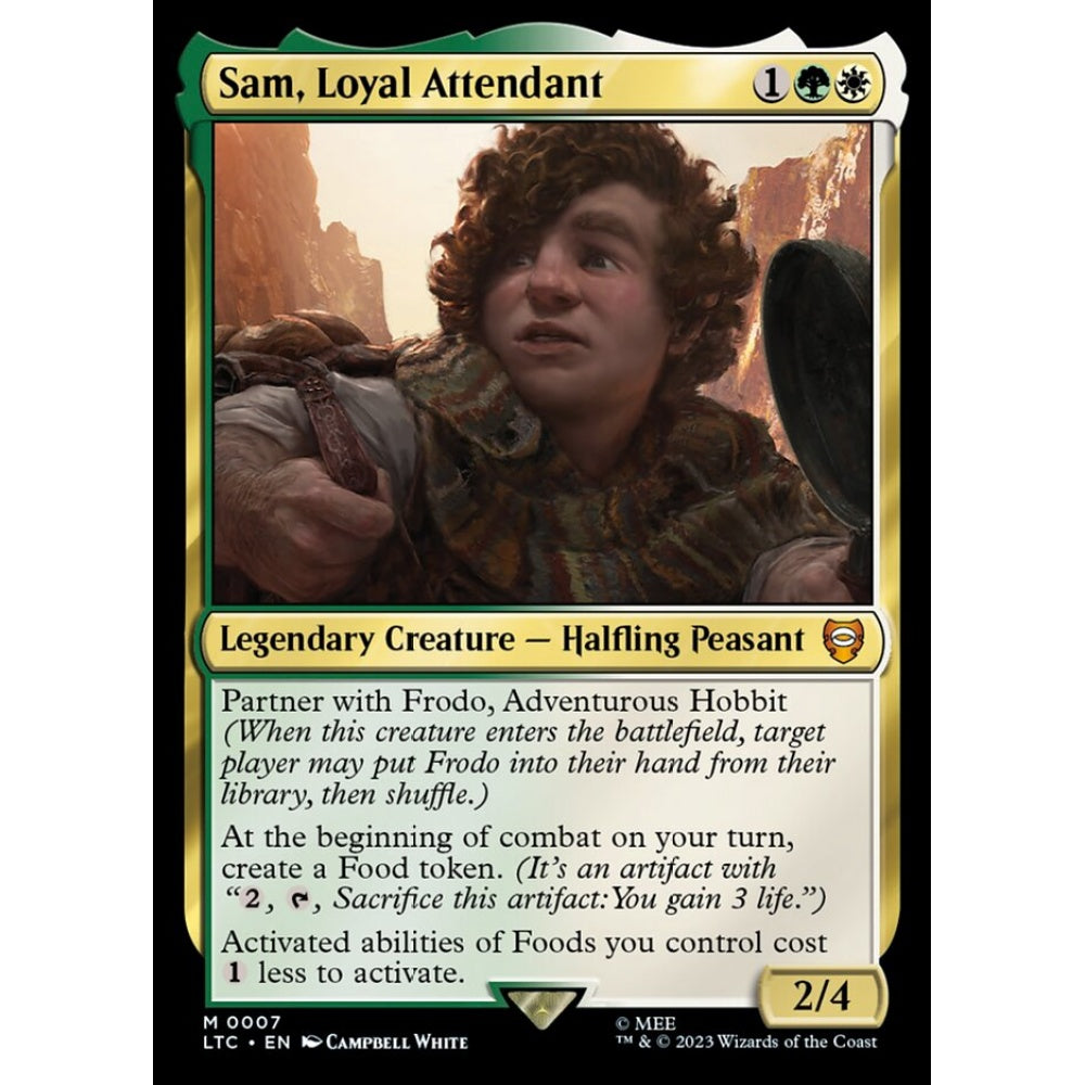Sam, Loyal Attendant, mythic, 7, Magic the Gathering, Tales of Middle-earth Commander