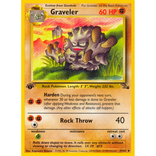Graveler Uncommon 37/62 Pokemon Card Game Fossil