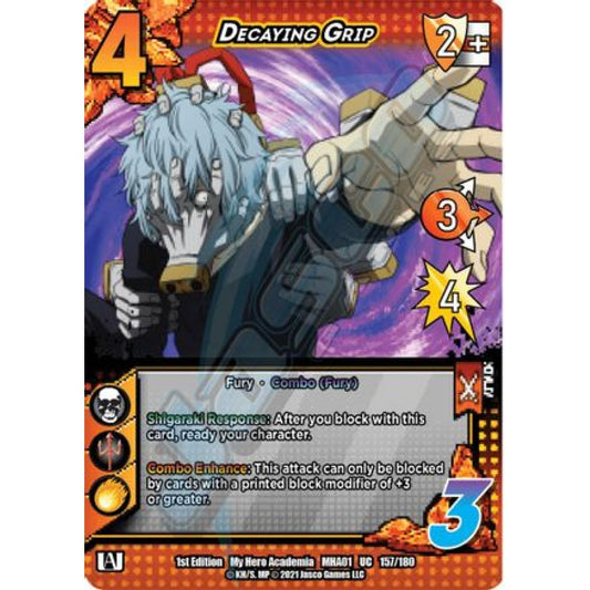 Decaying Grip, 157/180, UC, UniVersus, MHA01 My Hero Academia