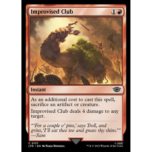 Improvised Club, common, 137, Magic the Gathering, The Lord of the Rings: Tales of Middle-earth