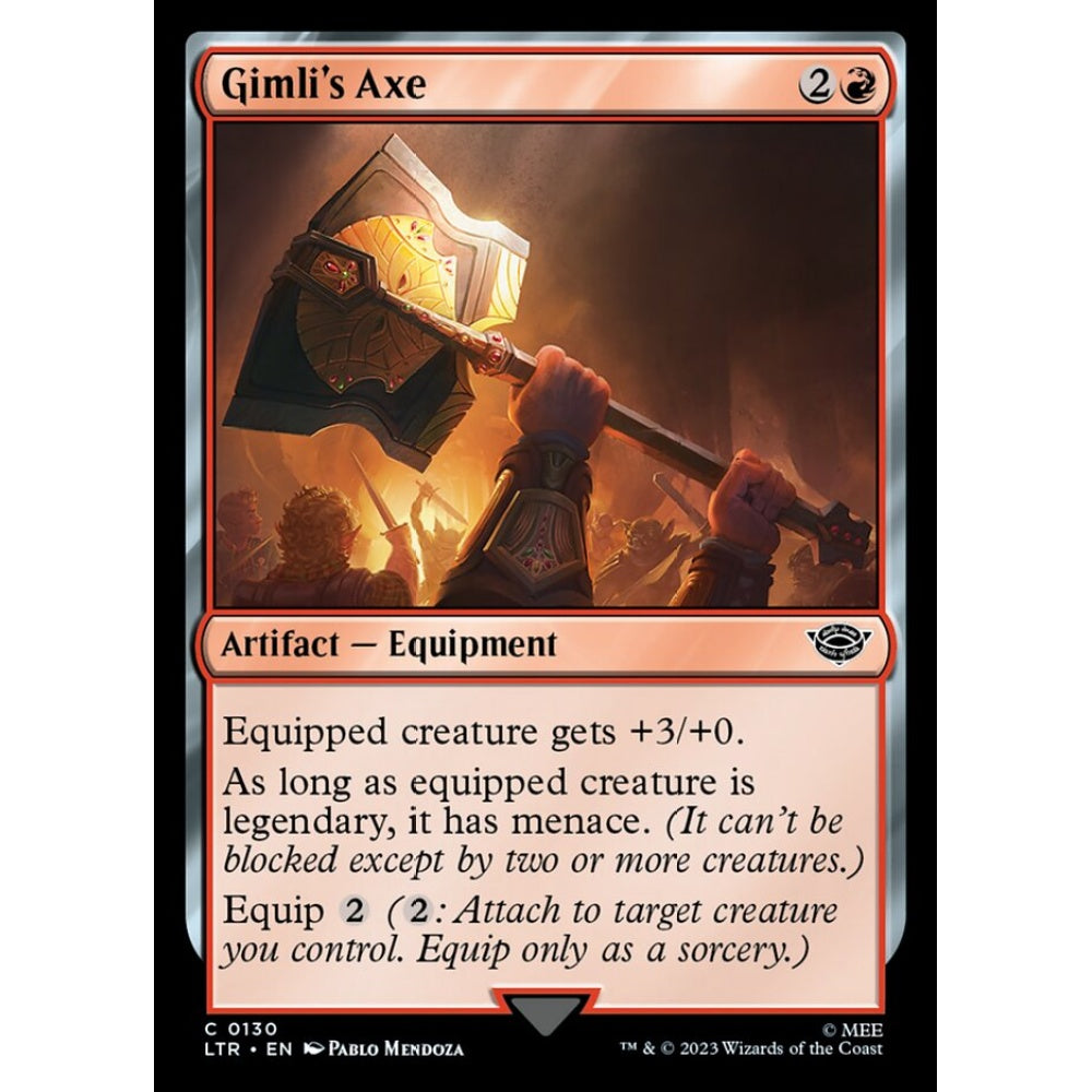 Gimli's Axe, common, 130, Magic the Gathering, The Lord of the Rings: Tales of Middle-earth