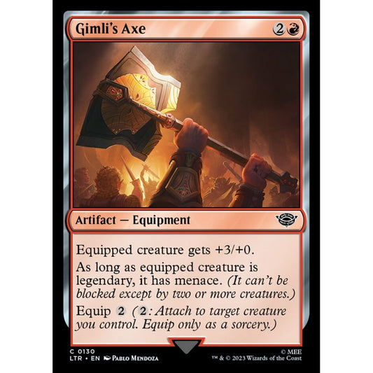 Gimli's Axe, common, 130, Magic the Gathering, The Lord of the Rings: Tales of Middle-earth